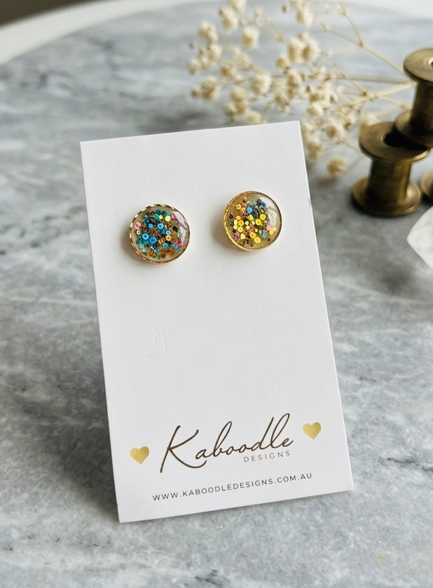 Resin Glitter Stud Earrings