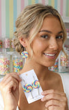 Colourful Clay Swirl Lollipop Candy Novelty Fun Drop Dangle Earrings
