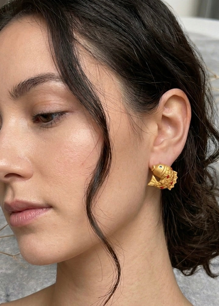 Koi Fish Stud Earrings
