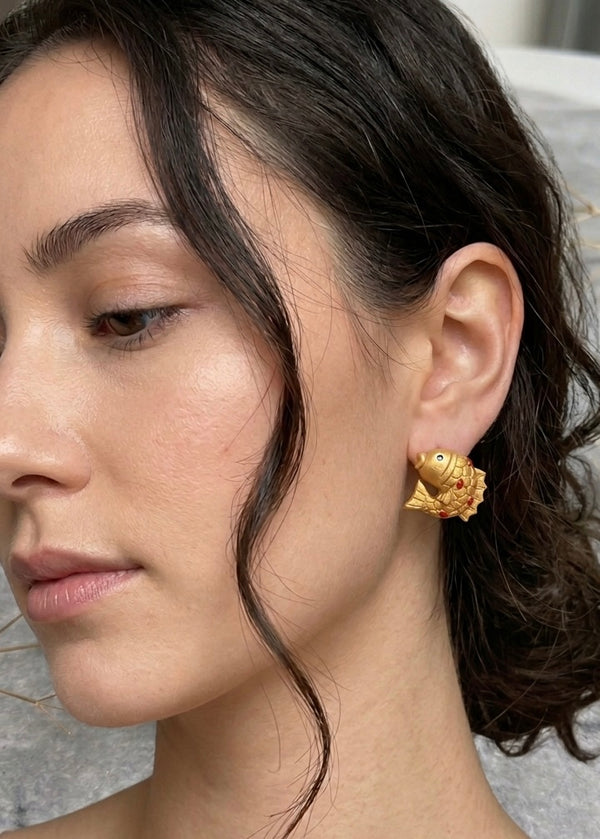 Koi Fish Stud Earrings