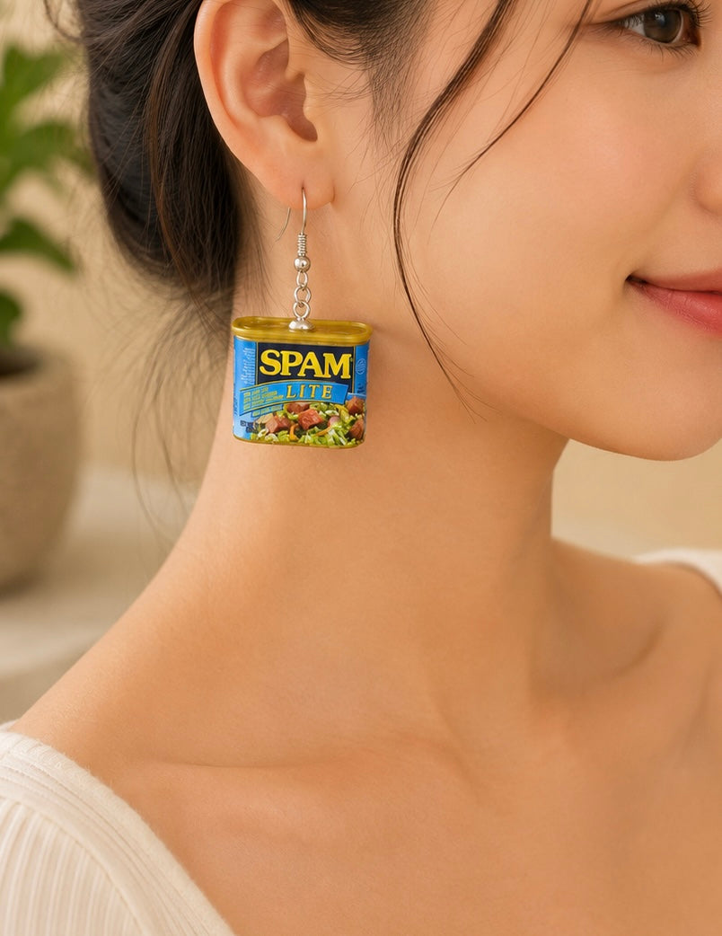 Novelty Fun 3D SPAM Lite Ham Sandwich Drop Dangle Earrings