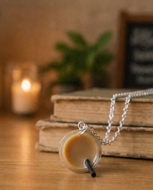 Boba Pearl Bubble Milk Tea Resin Necklace