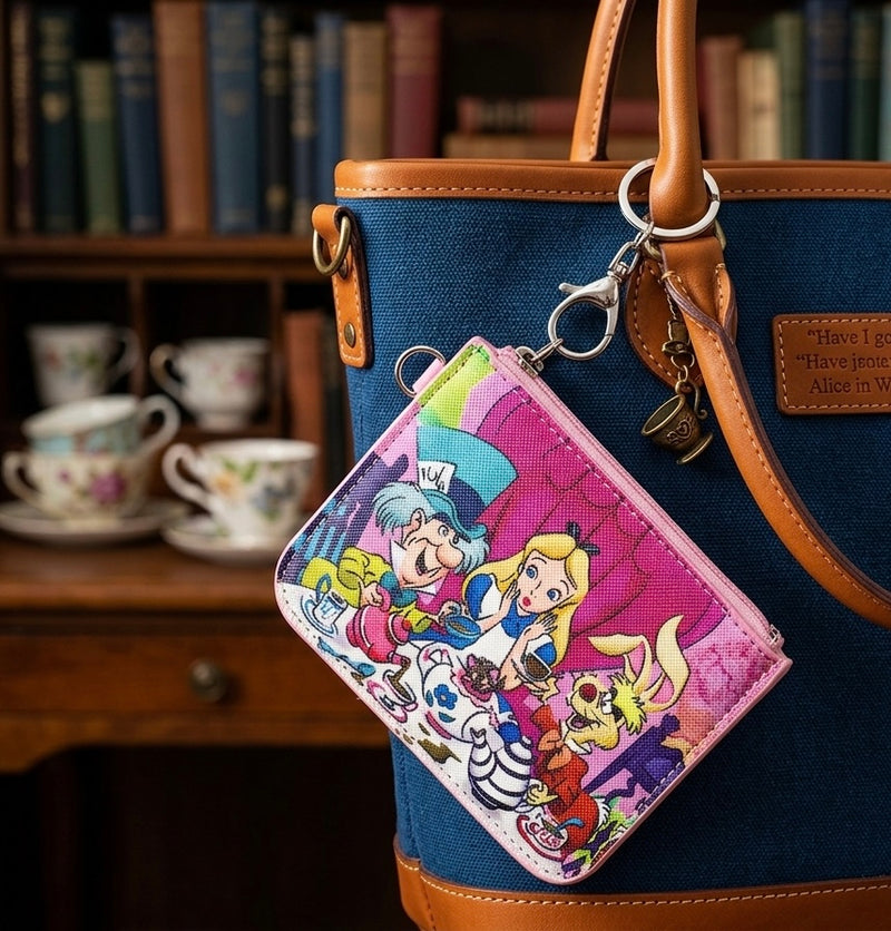 Alice In Wonderland Coin Card Purse Keychain Keyring