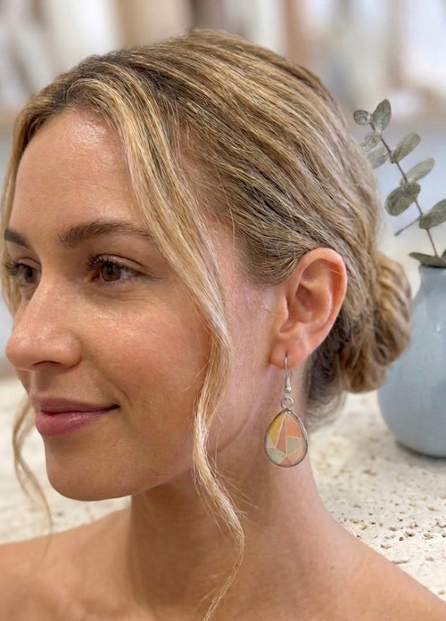 Handmade Teardrop Geometric Dangle Earrings