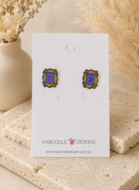 Friends Apartment Door Earrings - New York Picture Frame Enamel Studs