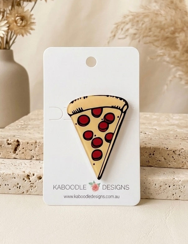 Pizza Brooch - Acrylic