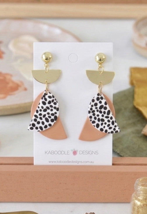 Clay Geometric Shapes and Patterns Drop Dangle Earrings