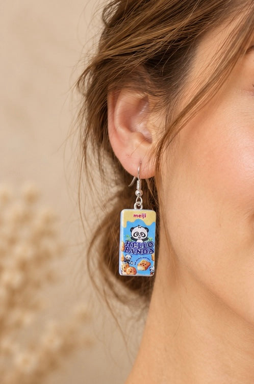 Hello Panda Earrings - Asian Biscuit Snack Drops