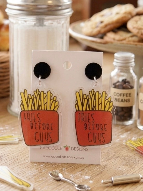 Acrylic Fries Before Guys Chips Drop Dangle Earrings
