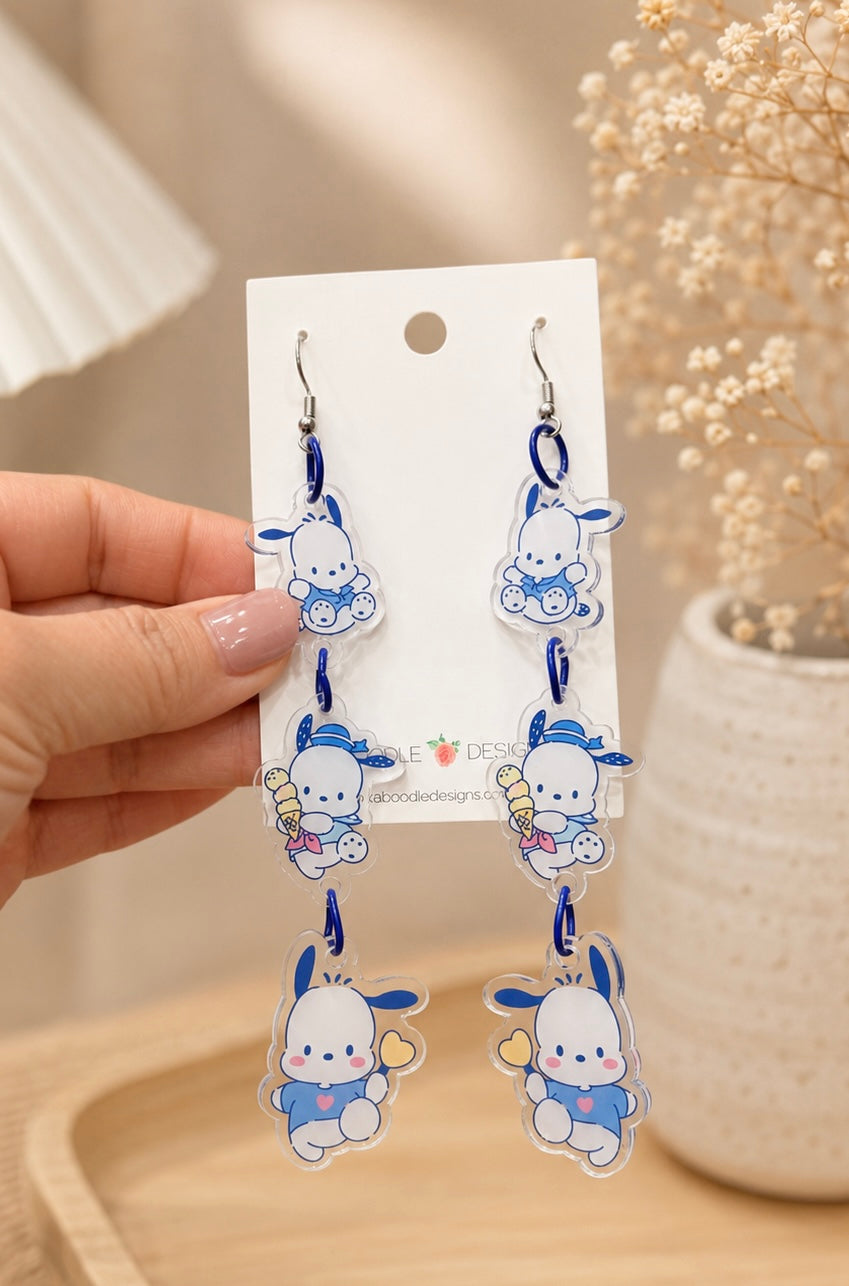 Pochacco Earrings - Kawaii Dangle Drops