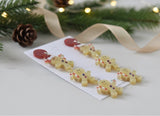Acrylic Christmas Gingerbread Man and Woman with Santa Hat Cookie Candy Cane Drop Dangle Earrings