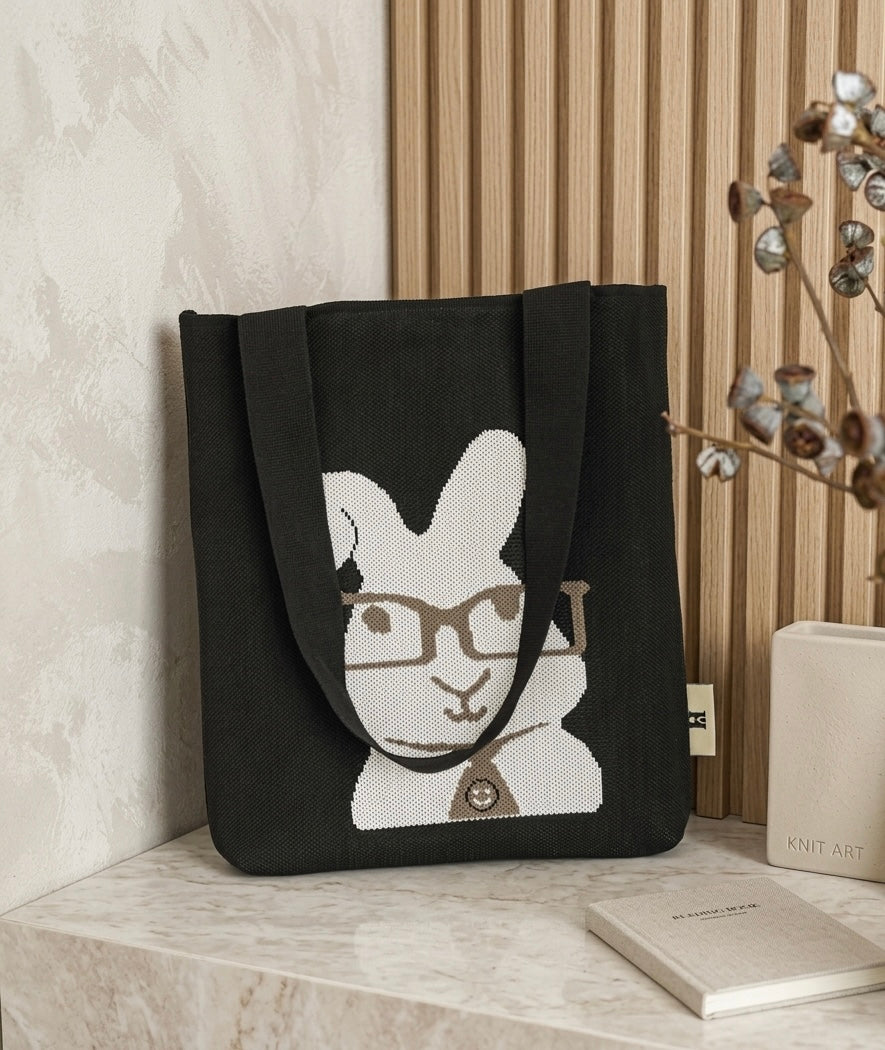 Bunny Rabbit Knit Tote Bag