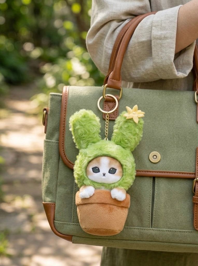 Mofusand Cat Cactus Plush Keychain Keyring