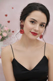 Acrylic Perspex Red Lip Drop Dangle Earrings