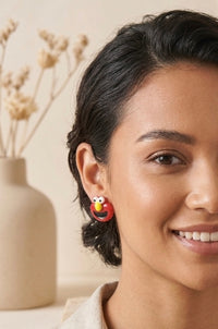 Sesame Street Elmo Earrings - Acrylic TV Show Retro Cartoon Earrings