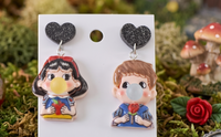 Snow White and Prince Charming Earrings - Bubblegum Fairytale Dangle Drops