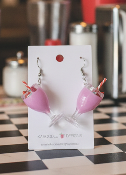 Novelty Watermelon Milkshake Thick shake Dangle Drop Earrings