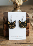 Acrylic Cat Face Kitten Kitty Drop Earrings