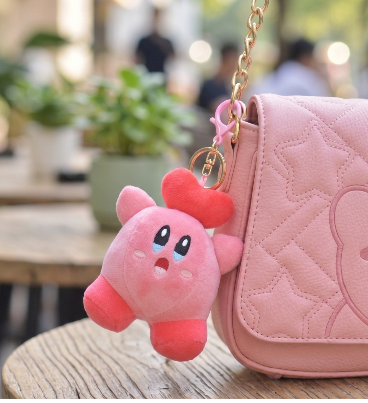 Cute Kawaii Heart Handbag Keychain Keyring - Pink