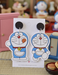 Doraemon Earrings - Japanese Retro Cartoon Acrylic Drop Dangles