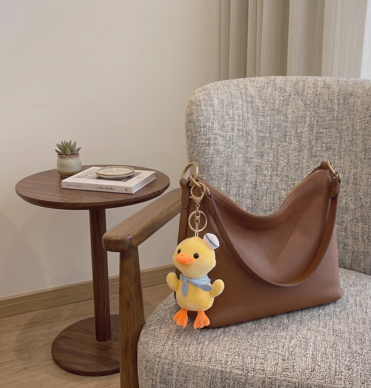 Duck Sailor Plush Handbag Keychain Keyring - Yellow