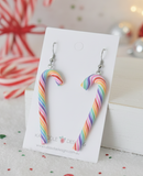Christmas Candy Cane Christmas Tree Santa Hat Drop Dangle Earrings