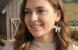 Novelty Cow Farm Animal Drop Dangle Earrings