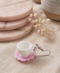 Tea Cup Earrings - Novelty Fun Dangle Drops