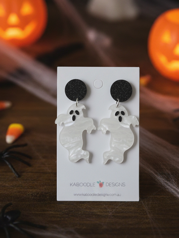 *** Halloween Scary Ghost Trick Or Treat Stud Earrings