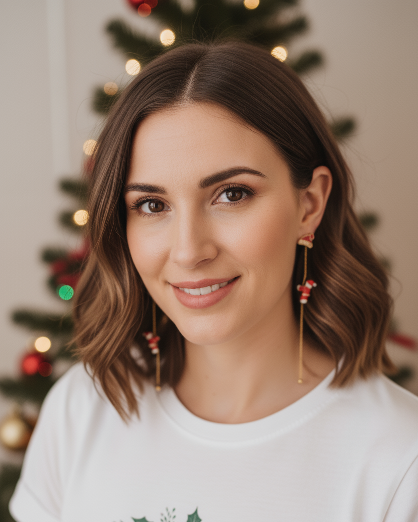 *** Christmas Climbing Santa Xmas Drop Earrings