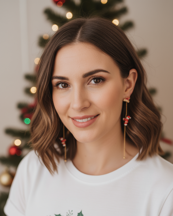 *** Christmas Climbing Santa Xmas Drop Earrings
