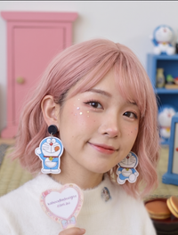 Doraemon Earrings - Japanese Retro Cartoon Acrylic Drop Dangles