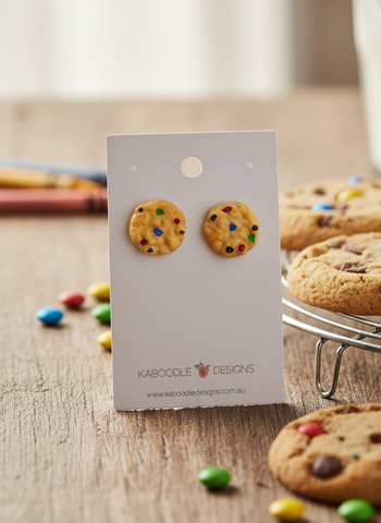 Miniature Novelty Fun Sprinkle Biscuit Stud Earrings