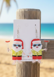 Acrylic Christmas Aussie BBQ  Sausage Sizzle Beach Santa Novelty Drop Dangle Earrings