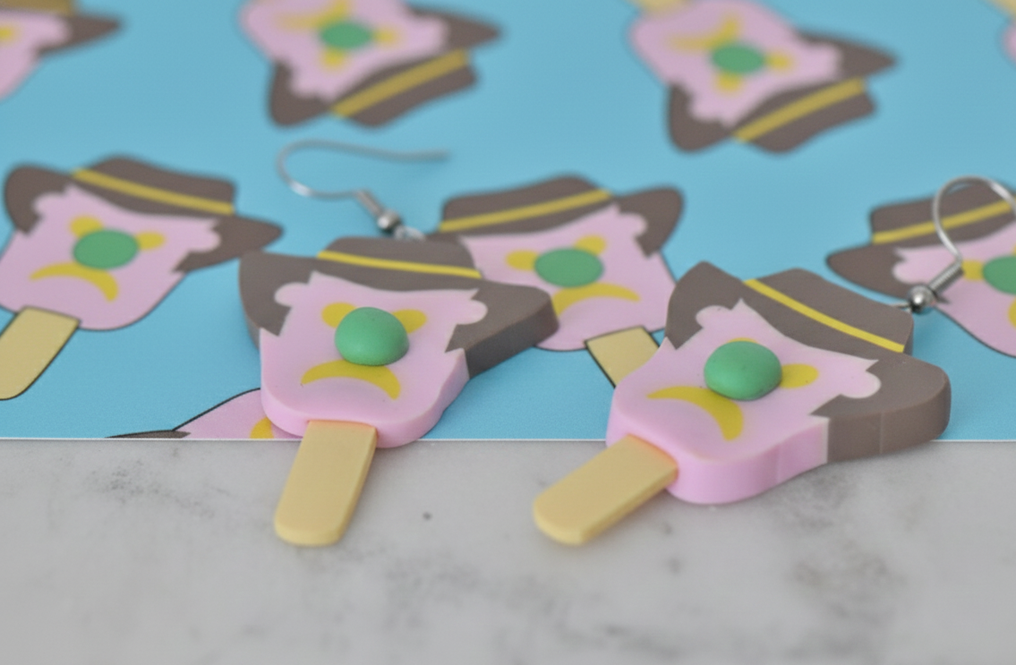 Bubble O Bill Polymer Clay Ice Cream Drop Earrings