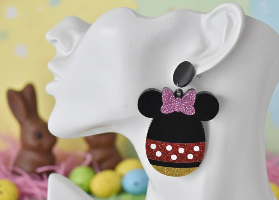 Acrylic Chocolate Easter Egg Drop Dangle Earrings