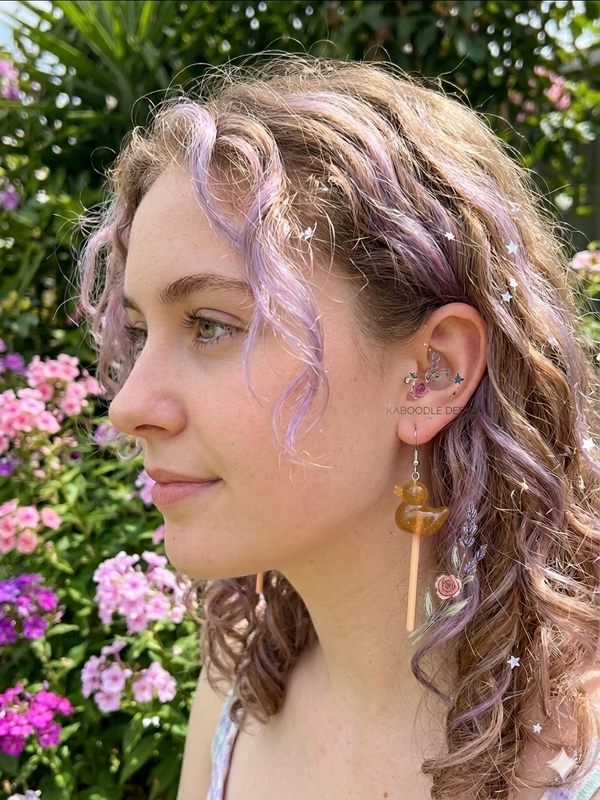 Duck Lollipop Candy Novelty Fun Drop Dangle Earrings - Cola