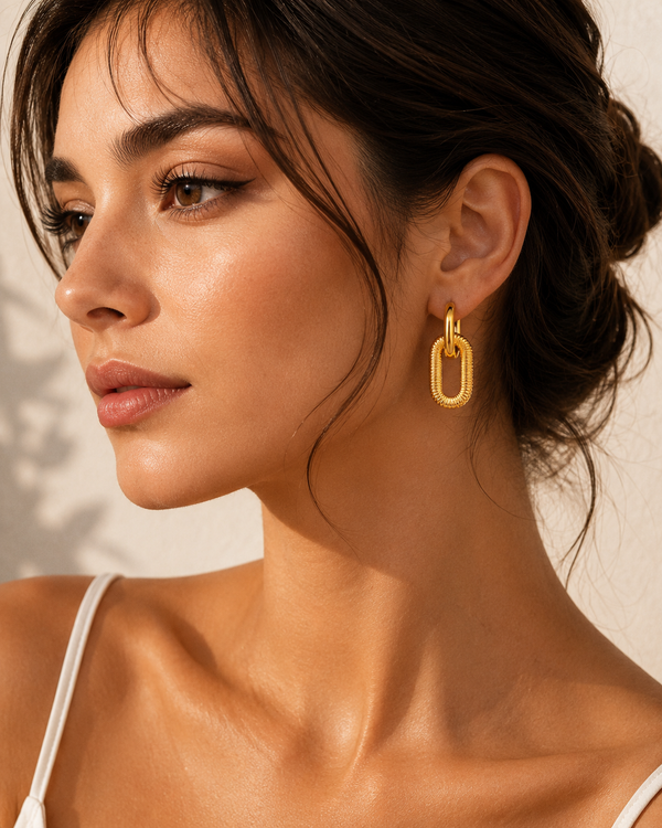 Stainless Steel 18k Gold Plated Hoop Huggies Earrings