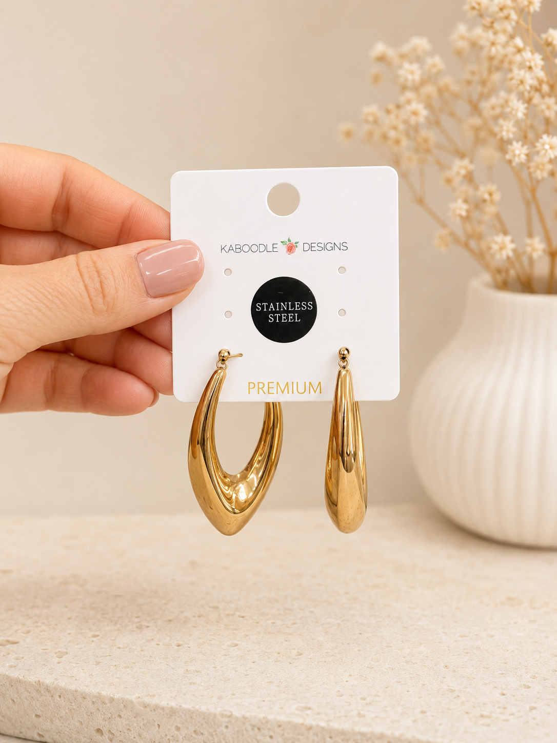 Stainless Steel 18k Gold Plated Hoop Earrings