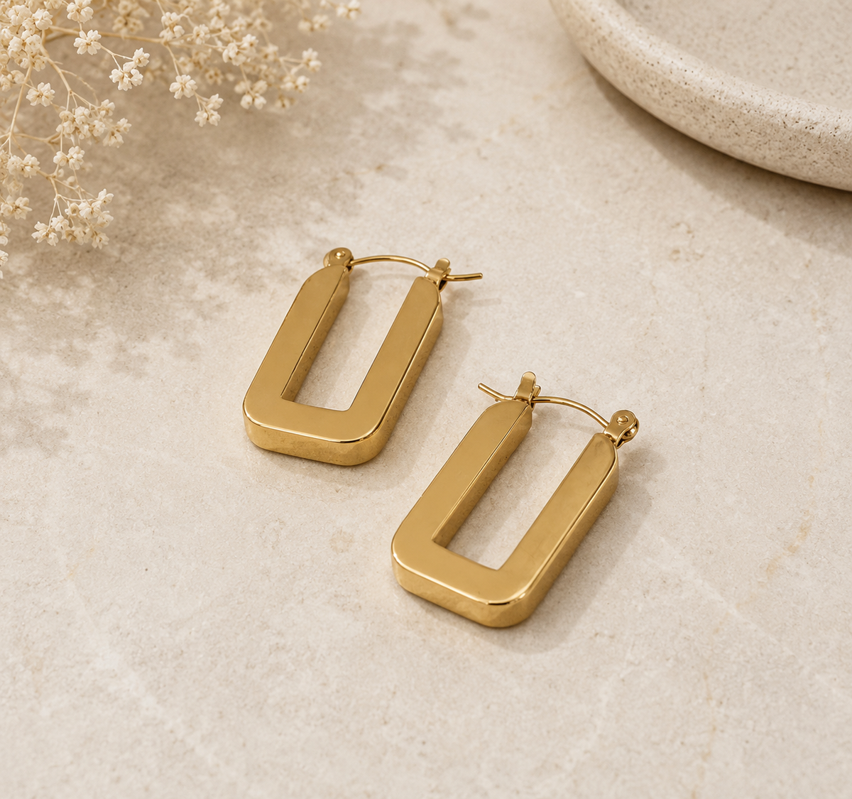 Stainless Steel Geometric Hoop Earrings