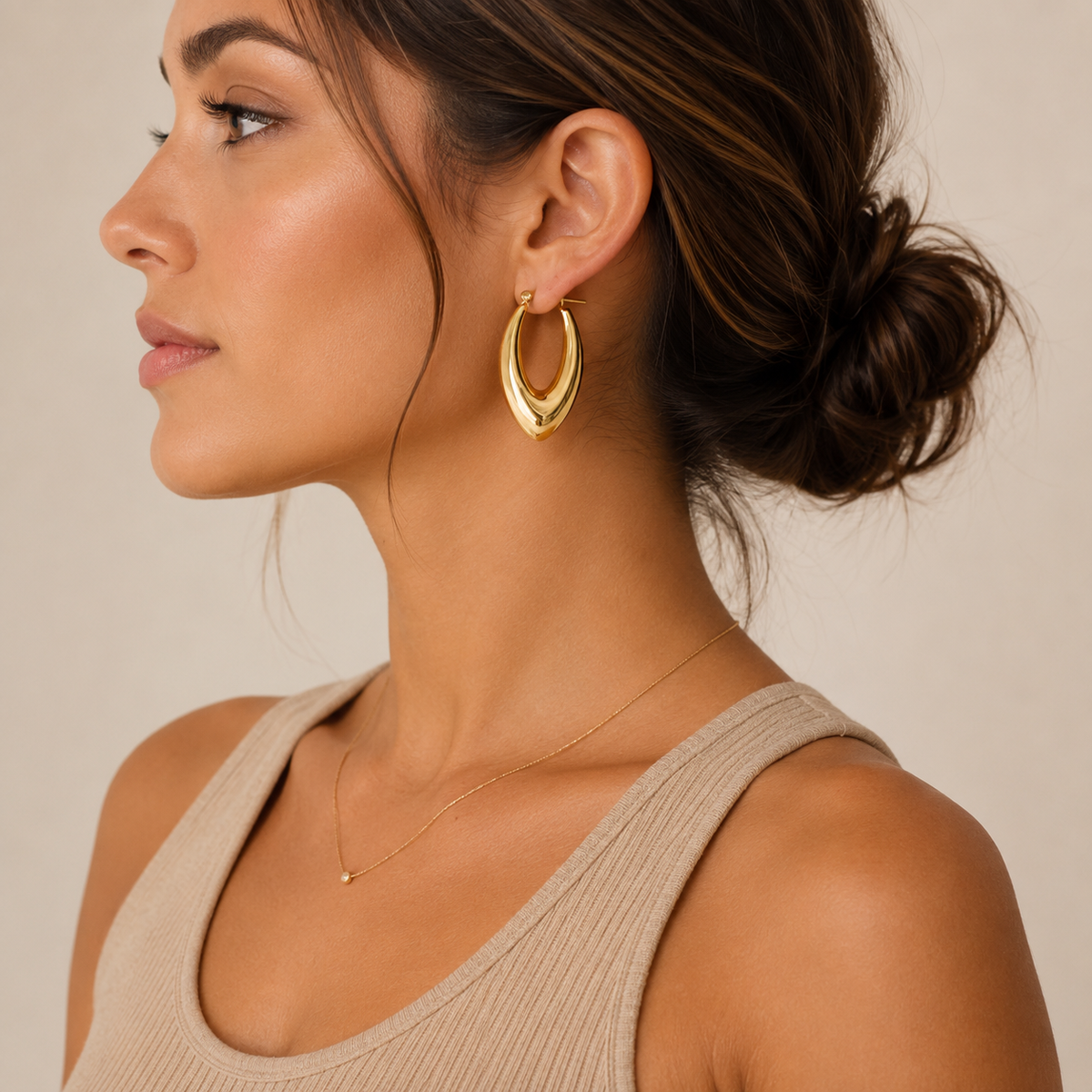 Stainless Steel 18k Gold Plated Hoop Earrings
