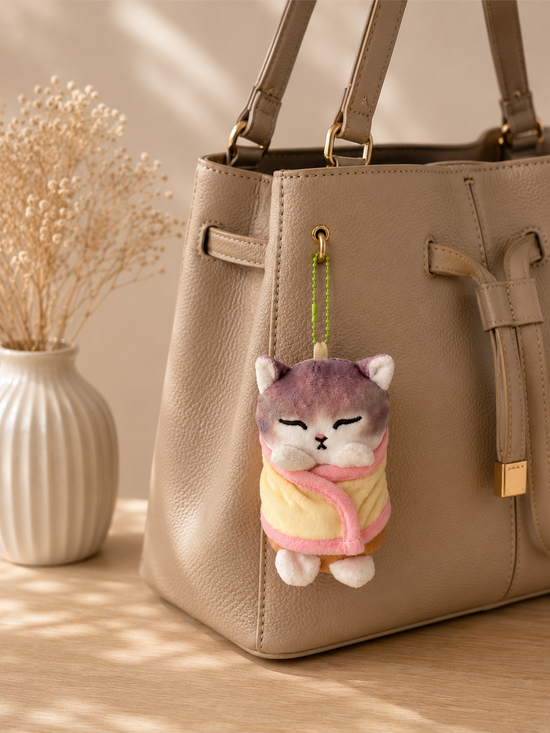 Mofusand Cat Sleeping Baby Plush Keychain Keyring