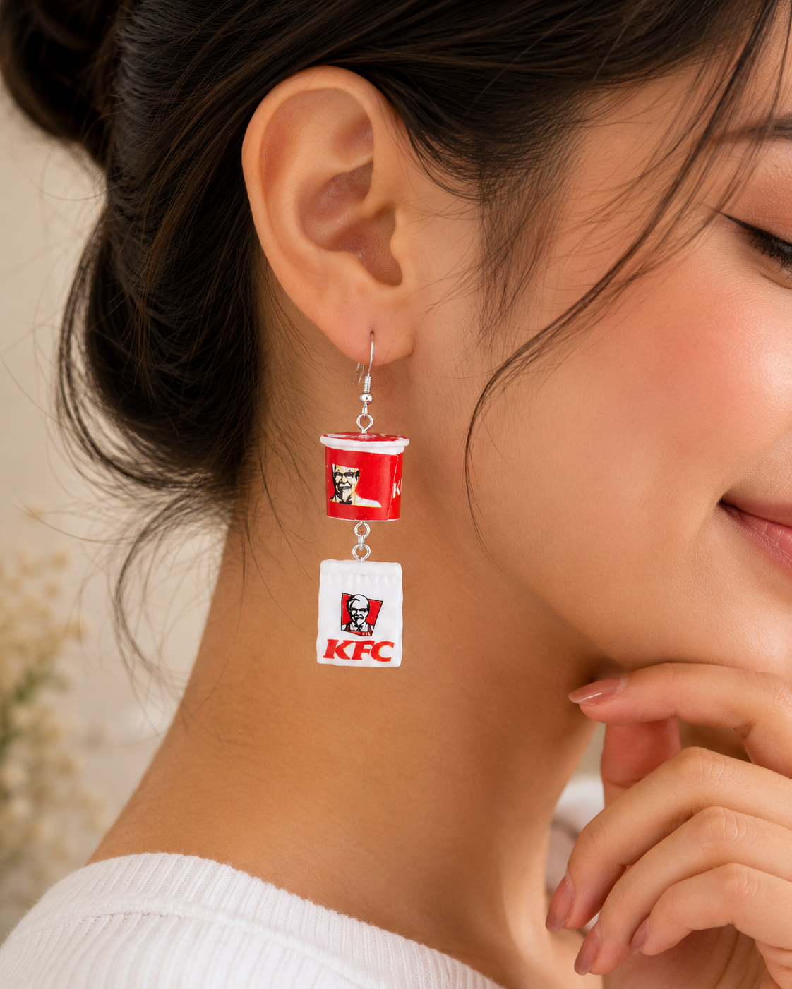 Takeaway Fast food French Fries Burger Chicken Nuggets Drop Dangle Earrings