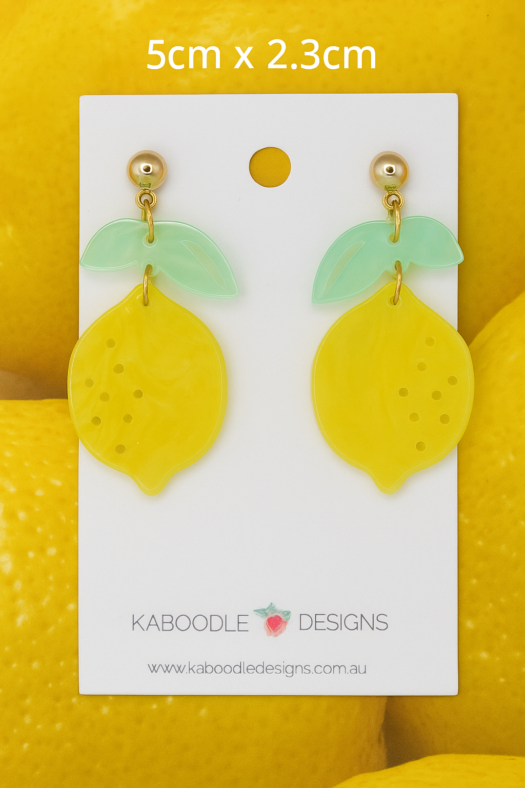 Acrylic Fruit Lemon Drop Dangle Earrings