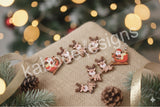 Acrylic Christmas Santa Sleigh Rudolf Reindeers Drop Dangle Earrings