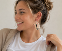 Paint Palette Earrings - Wooden Artist Art Teacher Dangle Drops