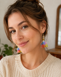 Gummy Bear Earrings - Lime Green Candy Bag Dangle Drops