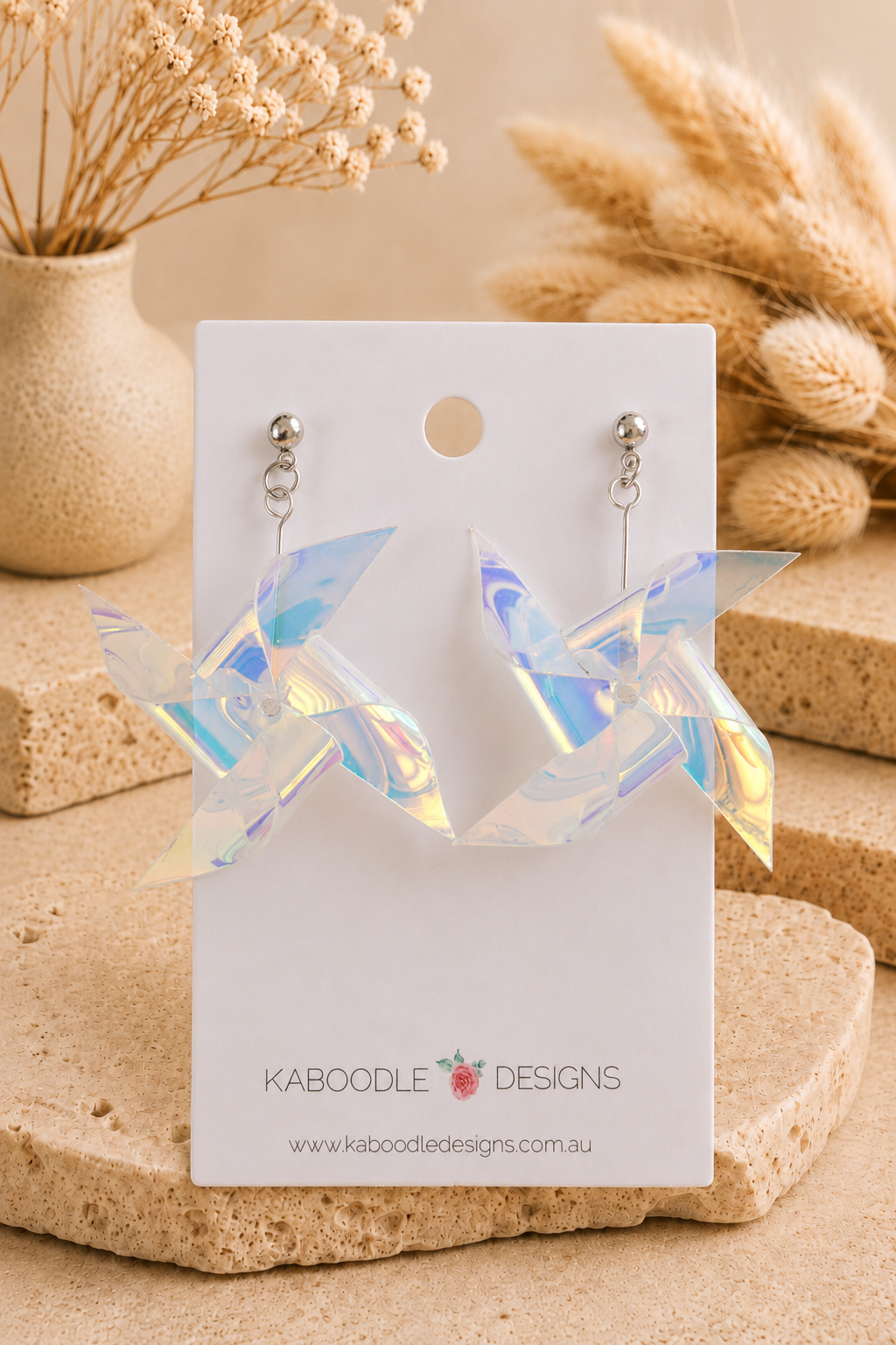 Pinwheel Windmill Earrings - Novelty Dangle Drops