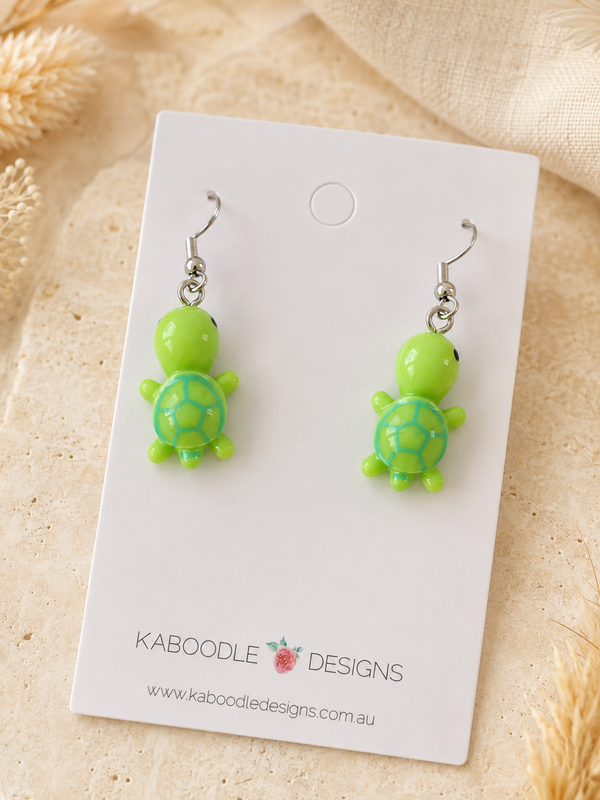 Turtle Earrings - Miniature Dangle Drops