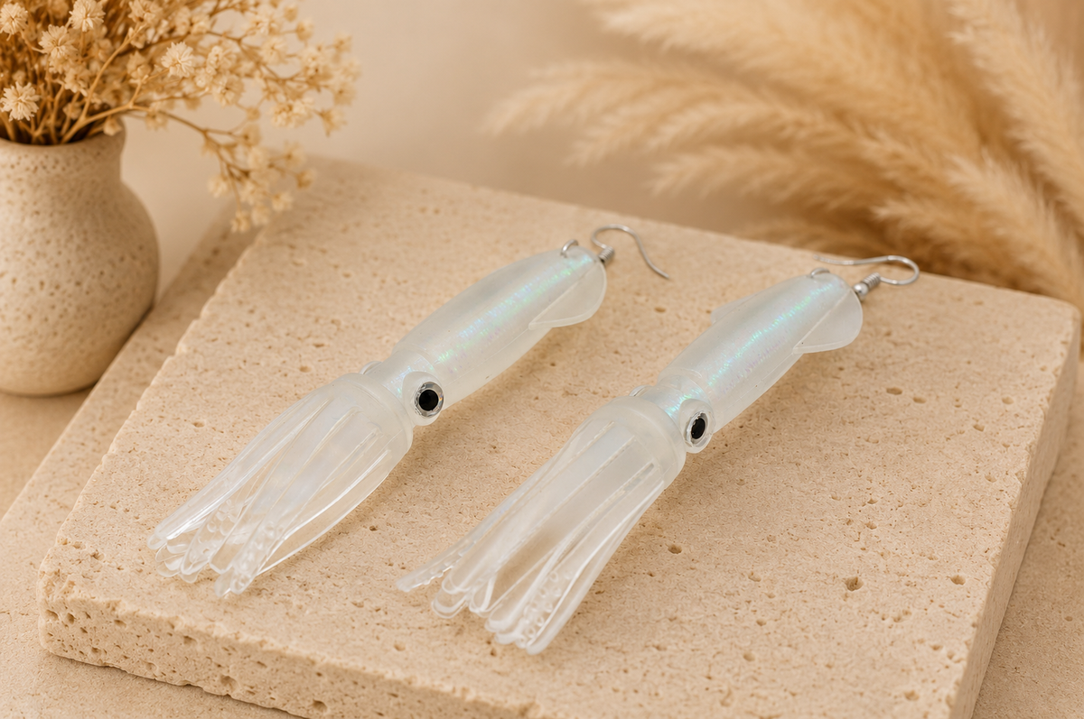 Squid Earrings - Novelty Rubber Dangle Drops